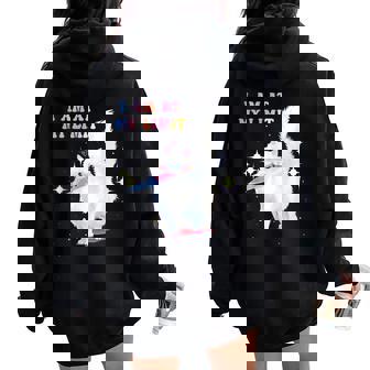 I Am At My Limit Groovy Cute Cat Apparel Women Oversized Hoodie Back Print - Seseable
