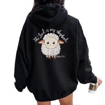 The Lord Is My Shepherd Christian Sheep Women Oversized Hoodie Back Print - Monsterry