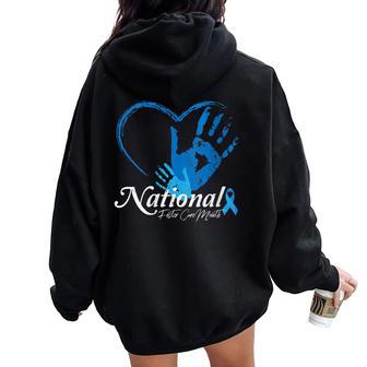 Love Heart Awareness Month National Foster Care Women Oversized Hoodie Back Print - Monsterry DE