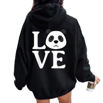 Love Pandas Panda Bear Lover Cool Panda Women Oversized Hoodie Back Print - Thegiftio UK