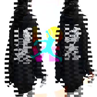 I Love Softball- Pitcher Cute N Girl Women Women Oversized Hoodie Back Print | Mazezy