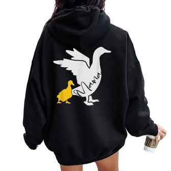 Mama Duck Duckling Mother Mom Mother's Day Women Oversized Hoodie Back Print - Monsterry UK