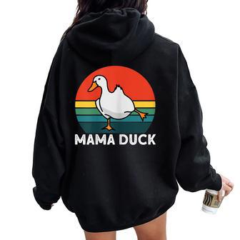 Mama Duck For Mom Women Oversized Hoodie Back Print - Monsterry DE