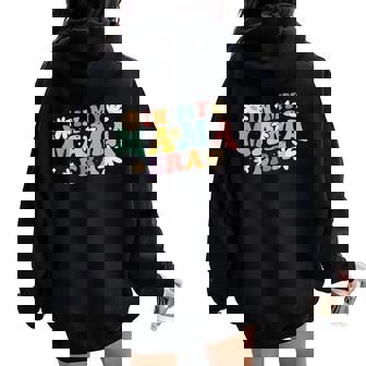 In My Mama Era Groovy Retro Mom Mother's Day 2024 Women Oversized Hoodie Back Print - Monsterry