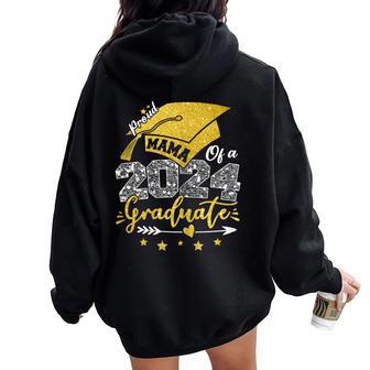 Mama Senior 2024 Proud Mama Of A Class Of 2024 Graduate Women Oversized Hoodie Back Print - Seseable