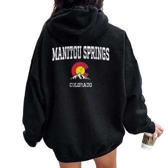 Manitou Springs Colorado Vintage Athletic Mountains Women Oversized Hoodie Back Print - Monsterry AU