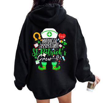Medical Assistant St Patrick's Day Nurse Crew Women Oversized Hoodie Back Print - Thegiftio UK