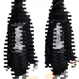 Meh Good Enough Mediocrates Memes Sarcastic Philosopher Women Oversized Hoodie Back Print - Thegiftio UK