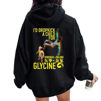 Meme Donghua Jinlong Industrial Grade Glycine Women Oversized Hoodie Back Print | Mazezy