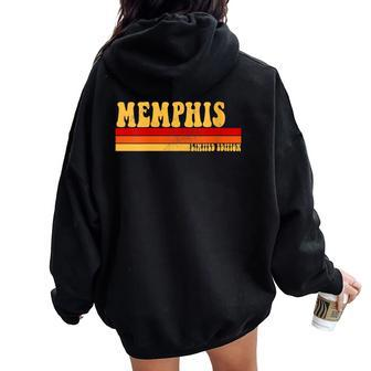 Memphis Name Personalized Idea Retro Vintage Memphis Women Oversized Hoodie Back Print - Monsterry DE