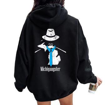 Michigan Great Lakes Lover Summer Michigangster Women Oversized Hoodie Back Print - Monsterry DE