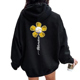 Milwaukee Flower Fans 2024 I Love Milwaukee Women Oversized Hoodie Back Print - Thegiftio UK