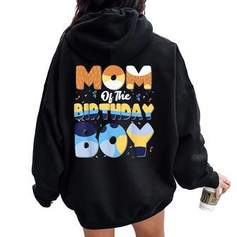 Mom And Dad Birthday Boy Dog Family Matching Women Oversized Hoodie Back Print - Monsterry