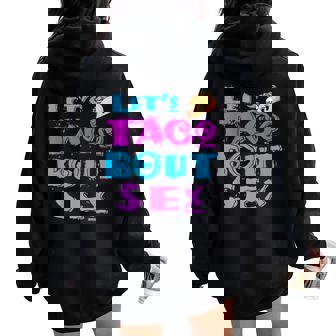 Mom And Dad Let's Taco Bout Sex Gender Reveal Women Oversized Hoodie Back Print - Monsterry
