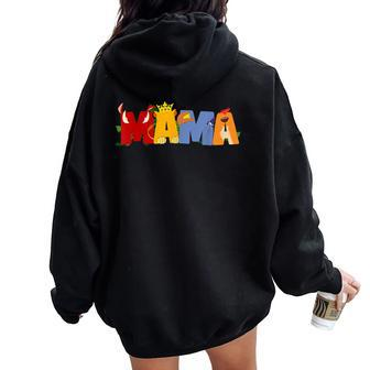 Mom And Dad Mama Of The Birthday Boy Lion Family Matching Women Oversized Hoodie Back Print - Seseable