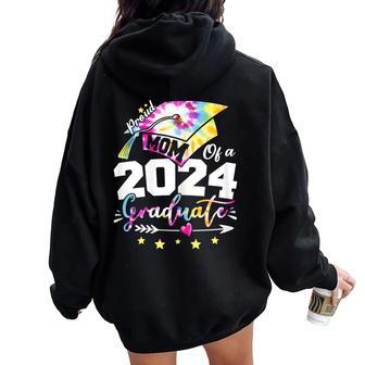 Mom Senior 2024 Proud Mom Of A Class Of 2024 Graduate Mother Women Oversized Hoodie Back Print | Mazezy