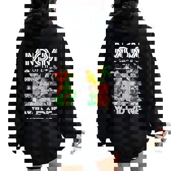 Mom Of The Wild One 1St Birthday Safari Family Matching Women Oversized Hoodie Back Print - Seseable