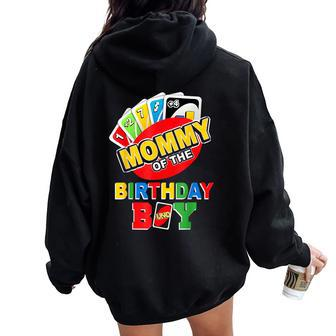 Mommy Of The Birthday Boy Uno Mom Mama 1St Bday Women Oversized Hoodie Back Print - Monsterry CA