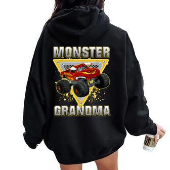 Monster Truck Grandma Monster Truck Are My Jam Truck Lovers Women Oversized Hoodie Back Print - Monsterry