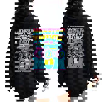Monster Truck Mom Birthday Party Monster Truck Women Oversized Hoodie Back Print - Thegiftio