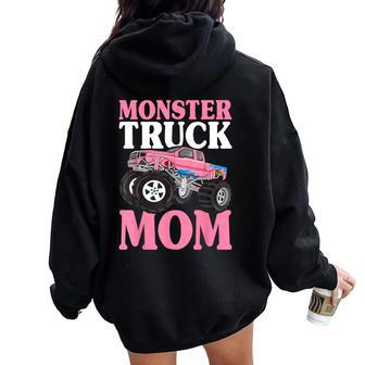 Monster Truck Mom Truck Lover Mom Women Oversized Hoodie Back Print - Seseable