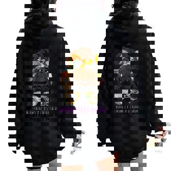 Monster Truck Mom Monster Truck Lovers Messy Bun Women Oversized Hoodie Back Print | Mazezy