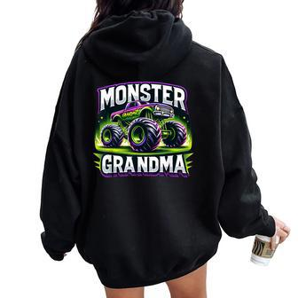 Monster Truck Race Racer Driver Grandma Mother's Day Women Oversized Hoodie Back Print - Monsterry