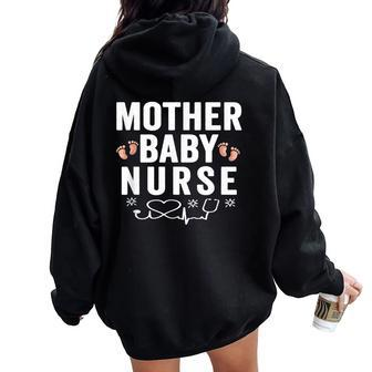 Mother Baby Nurse Obstetric Nicu Nurse Ob Rn Nursing Women Oversized Hoodie Back Print - Monsterry CA