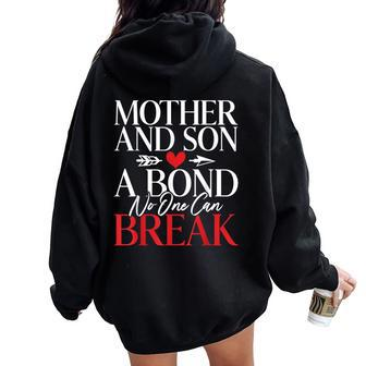 Mother And Son A Bond No One Can Break Son Women Oversized Hoodie Back Print - Monsterry
