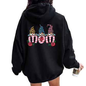 Gnomes Mom Cute Mama Mommy Floral Garden Women Women Oversized Hoodie Back Print - Thegiftio UK