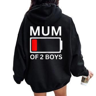 Mum Of 2 Boys From Son To Mother's Day Women Oversized Hoodie Back Print - Thegiftio UK