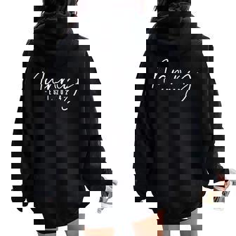 Nanny Est 2024 Nanny To Be New Grandma Pregnancy Women Oversized Hoodie Back Print - Thegiftio