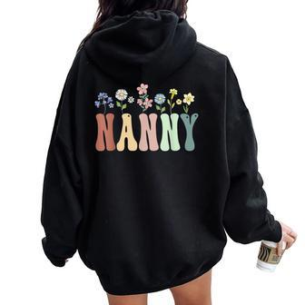Nanny Wildflower Floral Nanny Women Oversized Hoodie Back Print - Seseable