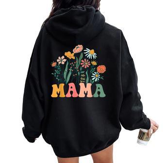 New Mama Wildflower First Birthday & Baby Shower Women Oversized Hoodie Back Print - Monsterry DE