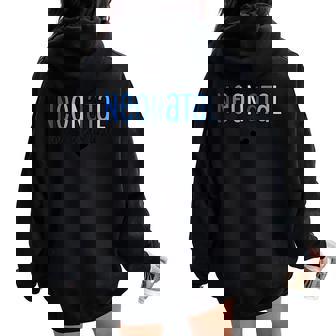 Nicu Nurse Icu Neonatal Retro Nursing Team Tiny Humans Women Oversized Hoodie Back Print - Thegiftio