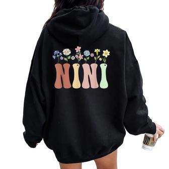 Nini Wildflower Floral Nini Women Oversized Hoodie Back Print - Monsterry AU