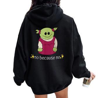 No Because No Who's That Wonderful Girl Women Oversized Hoodie Back Print - Seseable