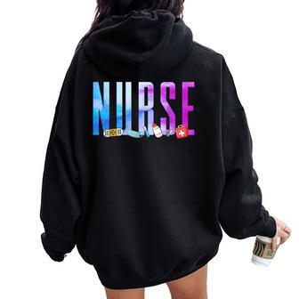 Nurse Apparel For Celebrate Nurse Life Nurse Week 2024 Women Oversized Hoodie Back Print - Monsterry CA