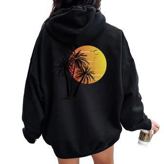 Palm Tree Summer Beach Summer Vacation Men Women Oversized Hoodie Back Print - Thegiftio UK