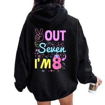 Peace Out 7 I'm 8 Years Old 8Th Happy Birthday For Boy Girl Women Oversized Hoodie Back Print - Thegiftio UK