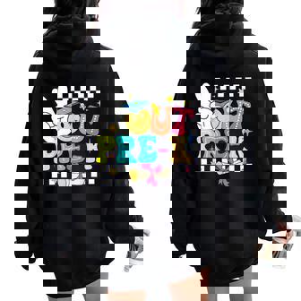 Peace Out Pre K Teacher Student Happy Last Day Of School Women Oversized Hoodie Back Print | Mazezy