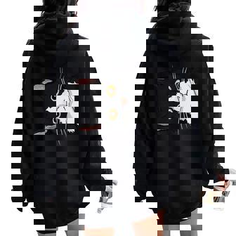 Peeking Tuxedo Cat Lady Cat Mom Cute Tuxedo Cat Women Oversized Hoodie Back Print - Thegiftio