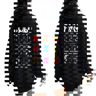 Pi Menu 314 Pi Symbol Math Teacher Happy Pi Day Women Oversized Hoodie Back Print - Seseable