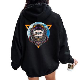 Planet Galaxy Outer Space Science Animal Sloth Astronaut Women Oversized Hoodie Back Print - Thegiftio UK