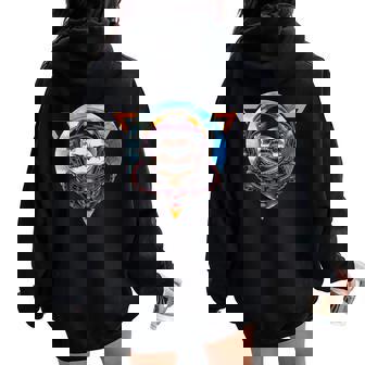 Planet Galaxy Outer Space Science Animal Sloth Astronaut Women Oversized Hoodie Back Print - Thegiftio