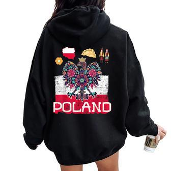Polska Polish Ideas For & Polish Folk Poland Flag Women Oversized Hoodie Back Print - Thegiftio UK