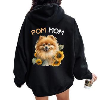 Pomeranian Mom Pom Dog Mama Women Oversized Hoodie Back Print - Monsterry UK