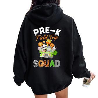 Pre-K Zoo Field Trip Squad Matching Students Teacher Women Oversized Hoodie Back Print - Monsterry