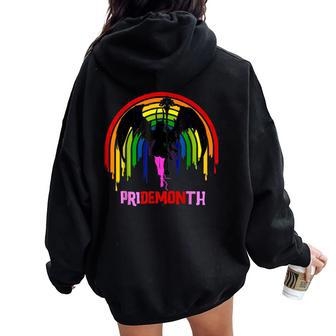 Pride Month Demon Pridemonth Demon Rainbow Cool Lgbt Women Oversized Hoodie Back Print - Monsterry CA