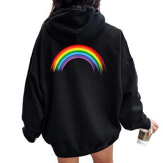 Pride Rainbow Flag Lgbt Gay Lesbian Women Oversized Hoodie Back Print - Thegiftio UK